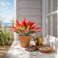 Ttranewsoo Artificial Agave Plants,Large UV Resistant Fake Planters Red
