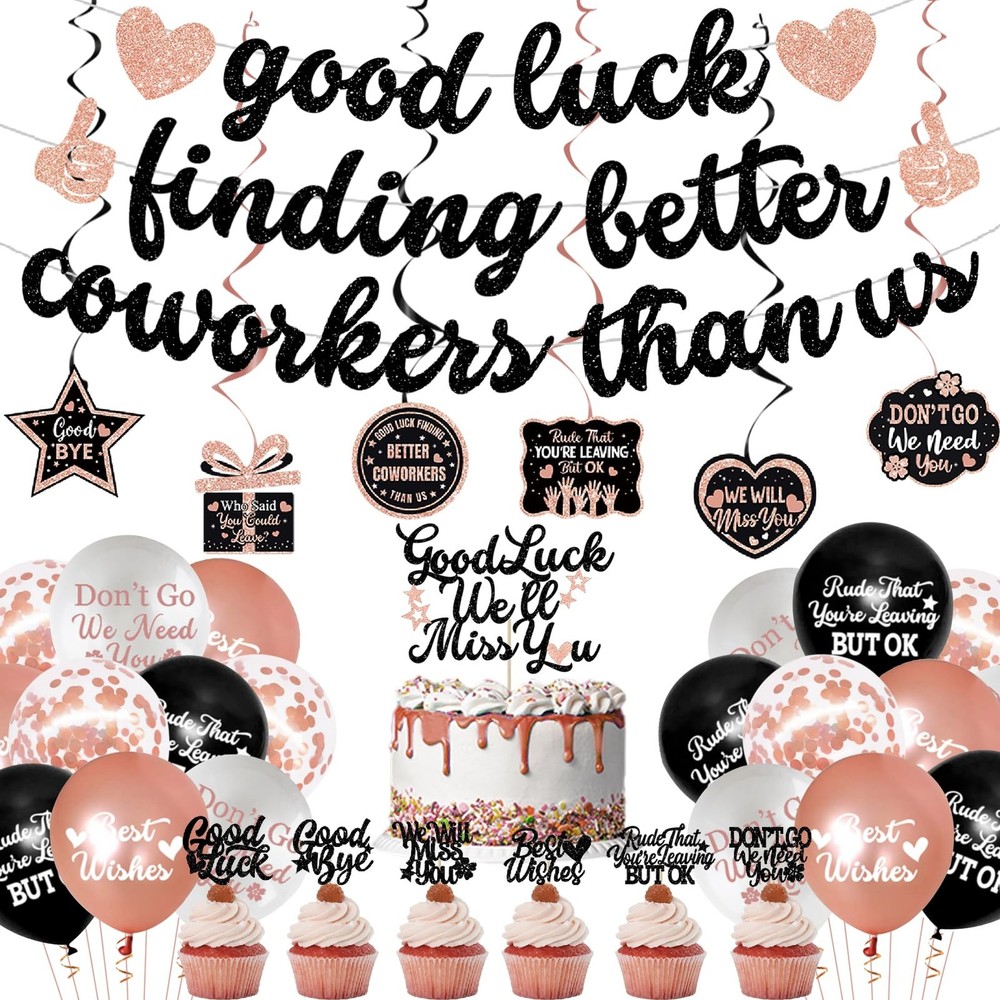Coworker Farewell Decorations, Rose Gold Good Luck Finding Better Coworkers T…