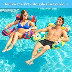 Inflatable Pool Float Chair 2 Pack Pool Floats Adult Heavy Duty, Water Float…