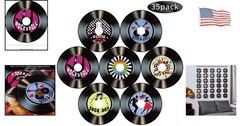 35 Colorful Cardboard Record Cutouts for Retro Music Parties and Events