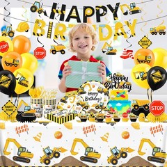 Construction Birthday Decorations,245PCS Party Blue