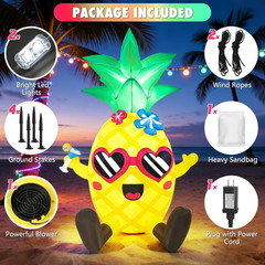6FT Summer Inflatables Pineapple Giant Tropical Beach Hawaiian Outdoor Blow up D