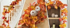 3 Pack Fall Leaf Garland, Hanging Fall Vines Autumn Garland Artificial Maple