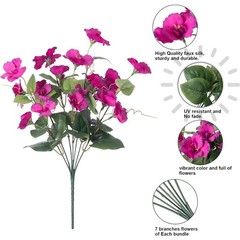 Flexible Stem Artificial Hibiscus Silk Flower for Outdoor Porch Decoration