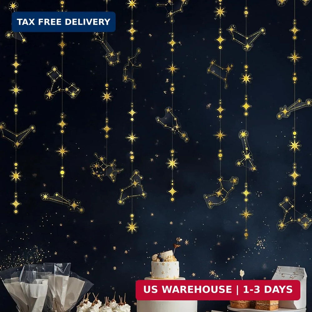 Cheerland Glitter Celestial Party Decorations Constellation Birthday Decoration