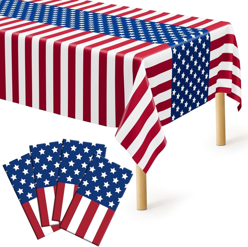 4 Pcs 4th of July Decorations, Plastic Anniversary 4th of July Free Shipping