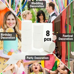 White Crepe Paper Streamers 8 Rolls 1.8×82 Ft 656ft Party Craft Decoration