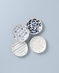 Lenox Blue Bay 4-Piece Tidbit Plate Set, 2.10 LB