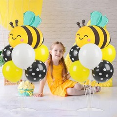 Bee Birthday Party Balloons Stand Kit 2 Sets with 2 Bumble Bee Foil Balloons …