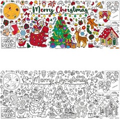 75″x30″ Christmas Giant Coloring Tablecloth for Kids,DIY Art Supplies for Party