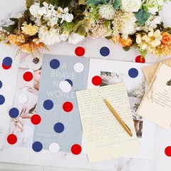 200PCS Red White Blue Glitter Confetti Paper Dots Party Table Decoration Set