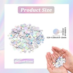 1 Box 60g Holographic Circle Confetti Iridescent Round Table Scatter 6mm 10mm