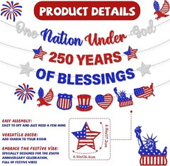 Celebrate Independence Day with this 4th of July Lightweight Glitter Banner