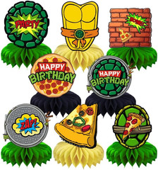 8Pcs for Turtles Honeycomb Table Centerpiece Birthday Party Supplies Table Decor