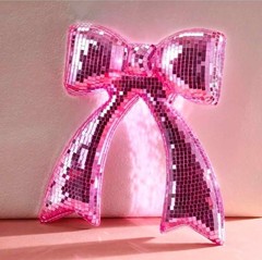 Disco Pink Bow Decor 10.2 x 9.5 Inch Coquette Birthday Decorations Pink NEW