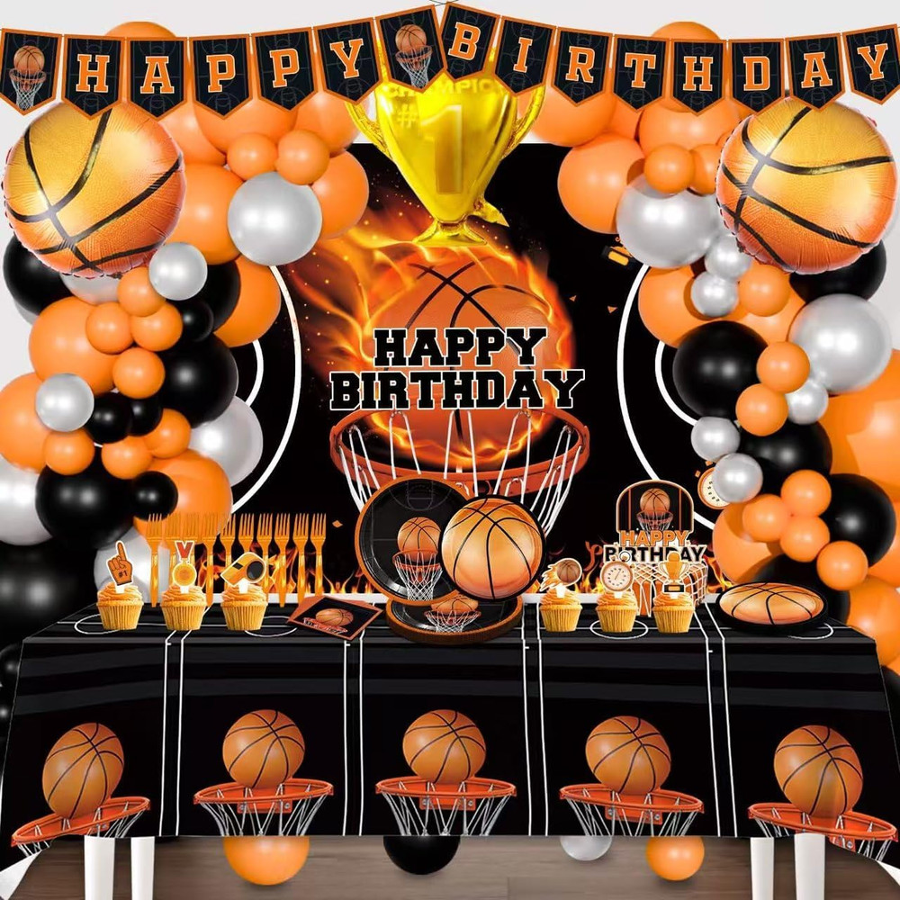Basketball Birthday Party Decorations, Basketball Party Supplies with Balloon Ar