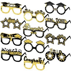 Glitter Graduation Glasses 2026 – Pack of 12 | Graduation Photo Booth Props 2026