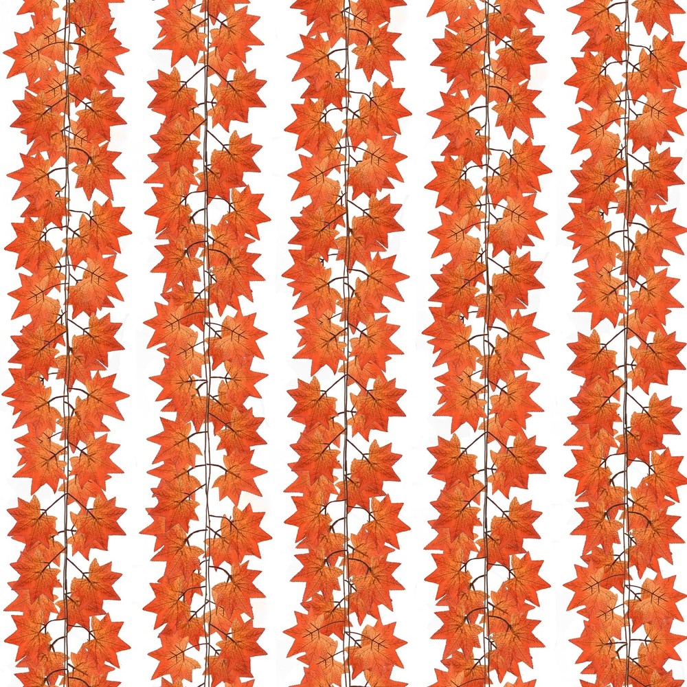 5 Pack Fall Leaf Garland, Hanging Vines Garland Artificial Fall Maple Leaves …