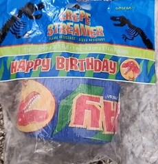 Prehistoric Party Crepe Streamer Dinosaur Happy Birthday 1pc 30 Feet