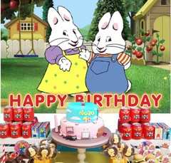 Max and Ruby Birthday Party Supplies Backdrop Banner Vinyl 5x3ft Birthday Gift