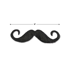 Beistle Handlebar Hairy ‘Stache – Black Self-Adhesive Polyester 5-Inch,