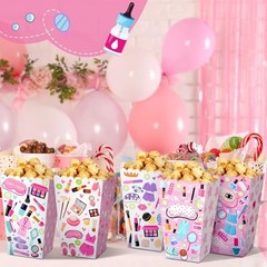24 Pcs Sleepover Popcorn Boxes Women Makeup Spa Storage Holder Party