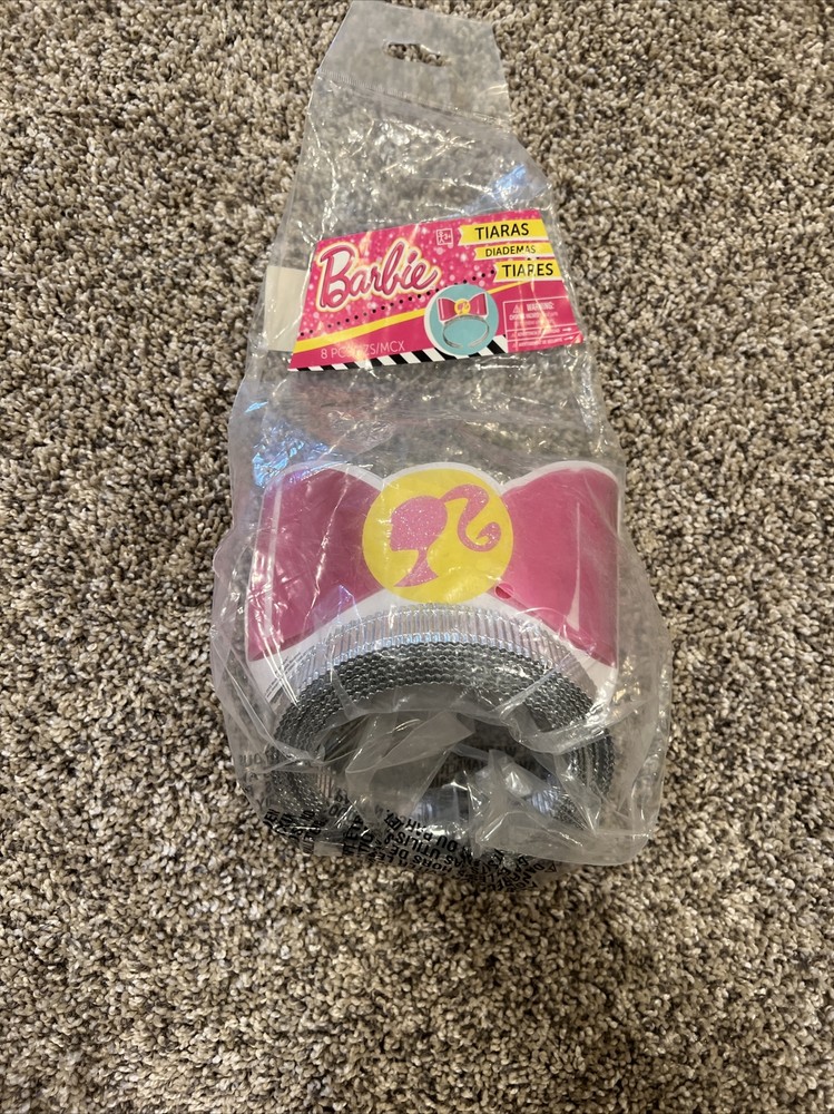 Barbie Birthday Party Tiaras 8 pieces ages 3+….NEW in package