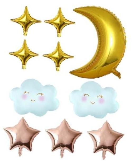 Cloud, Moon, Star Balloons Set – Baby Gender Reveal, Birthday Party Decorations