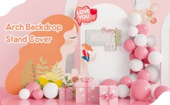 7.2FT Wedding Arch Backdrop Cover Spandex Fitted White Wedding Arch Covers Round