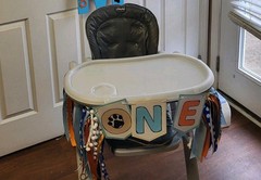 Hand Made High Chair Banner 1st Birthday