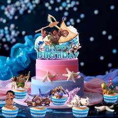 Moana Party Decorations Disney Princess Birthday Balloons Tablecloth Cake Topper