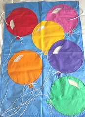 Yard Flag 40″ X 28″ Balloon Birthday Party Celebrate Multi Blue Background