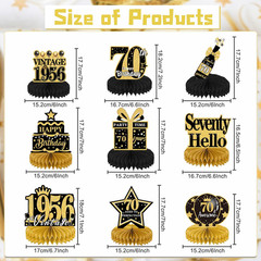 70Th Birthday Decorations Men – 9PCS Vintage 70Th Birthday Party Table Decoratio