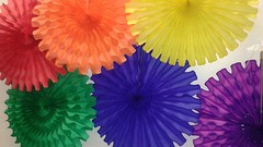 18″ Rainbow Party Decorations (set of six fans)