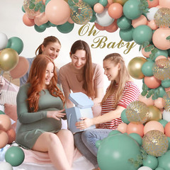 166Pcs Sage Olive Green Blush Peach Balloon Garland Arch Kit Orange White Green