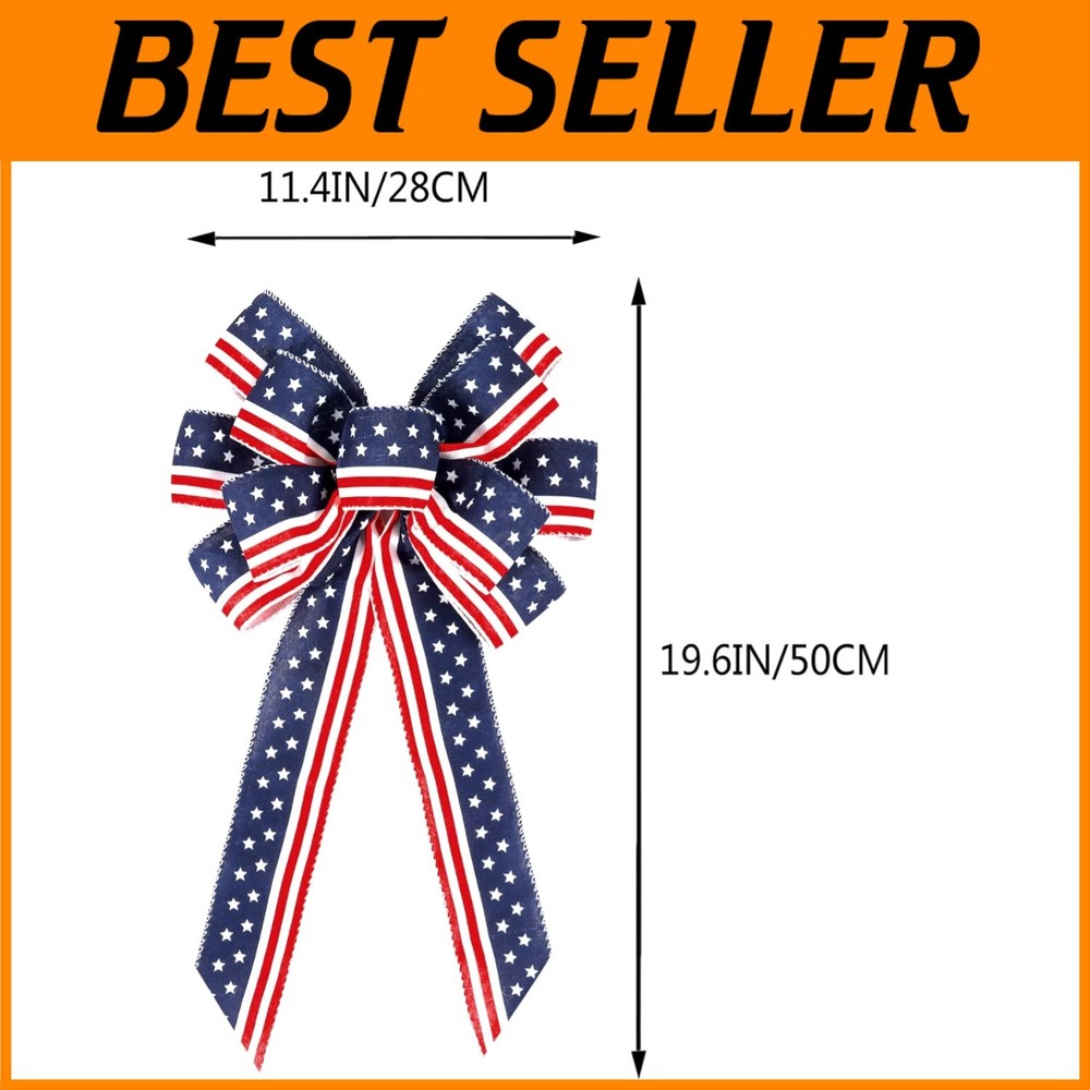 Versatile 4th of July Wreath Bows, 2 Pack