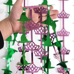 2 Pack Wicked Backdrop – 3.3 X 6.6 Ft Pink and Green Foil Fringe Curtains, Wi…