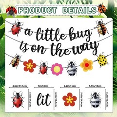 Ladybug Baby Shower Decorations Banner and Swirls for Boys Girls Party