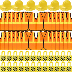 72 Pcs Construction Vest for Kids Construction Dressing up Supplies Including 24