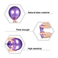 Kit De Guirnalda De Globos Morado Negro Y Metalicos Para Compromisos Pro