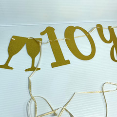 10 Years Loved Gold Glitter Banner for 10th Birthday Wedding Anniversary Party