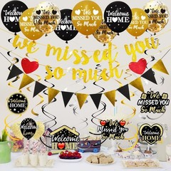 Pimvimcim Welcome Home Decorations, 40pcs ‘We Missed You So Much’ Multicolor
