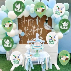 30Pcs Lucky Mallard Duck Latex Balloons for Boys 1st Party/Lucky Duck Decorat…