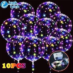10PCS Clear BoBo Balloon 20″ Light Up Christmas Birthday Party Bubble Decoration