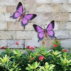 Large Metal Butterfly Purple And Color Outdoor Garden Home Decor Wall Art