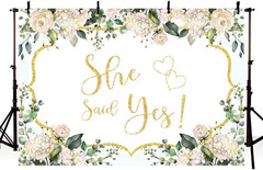 7X5Ft She Said Yes Backdrop Pink Floral Bridal Shower Decorations Bachelorette B