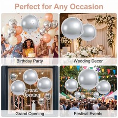 Silver Large Balloons 2 pcs 70 Inch Huge Aluminum Foil Balloons for Wedding,H…