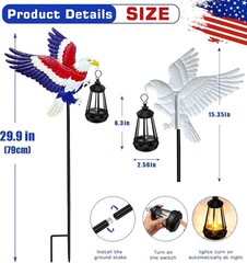 Weatherproof Solar Eagle Light for Yard – 250th Anniversary Patriotic Decoration