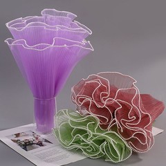 28cmx4M Flower Wrapping Paper Wave Yarn Florist Bouquet Packaging Lace Mesh