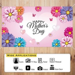Happy Mothers Day Backdrop Banner 78 x 43 Inch Large Size Mothers Day Banner Bac